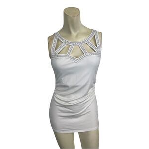 White House Black Market Cut out Ruched Top XS